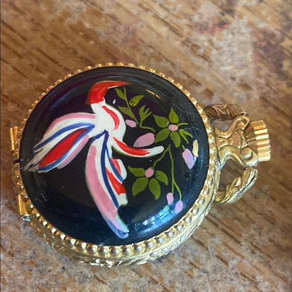 Vintage Accessories - Vintage Lord Byron Floral Watch Pendant